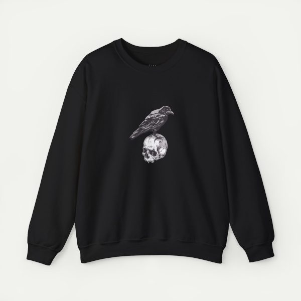 The Watchful Sentinel Crow Sweatshirt - Black