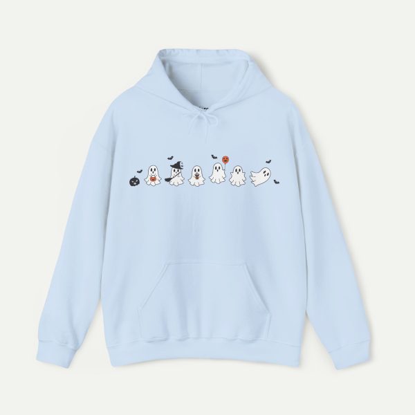 Ghostly Hooded Sweatshirt - Light Blue