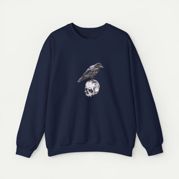 The Watchful Sentinel Crow Sweatshirt - Navy