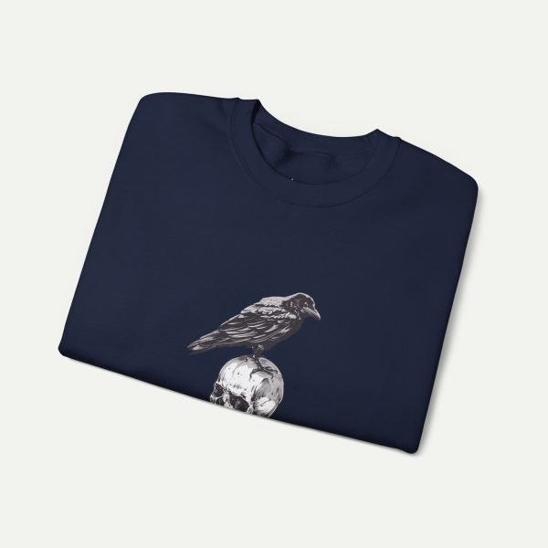 The Watchful Sentinel Crow Sweatshirt - Navy - Image 3